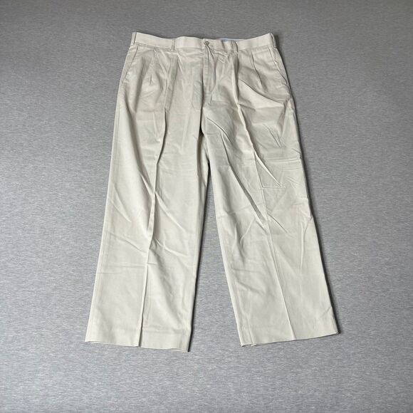 Perry Ellis Portfolio Men’s Vintage Solid Ivory Dress Pants 40x30 - Picture 6 of 12